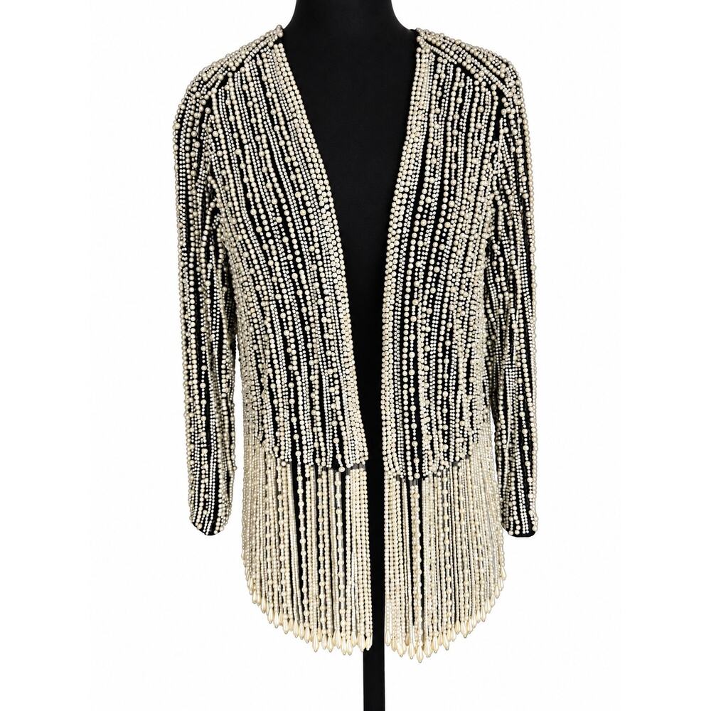 Nasty Gal 3D Pearl Fringe Statement Jacket